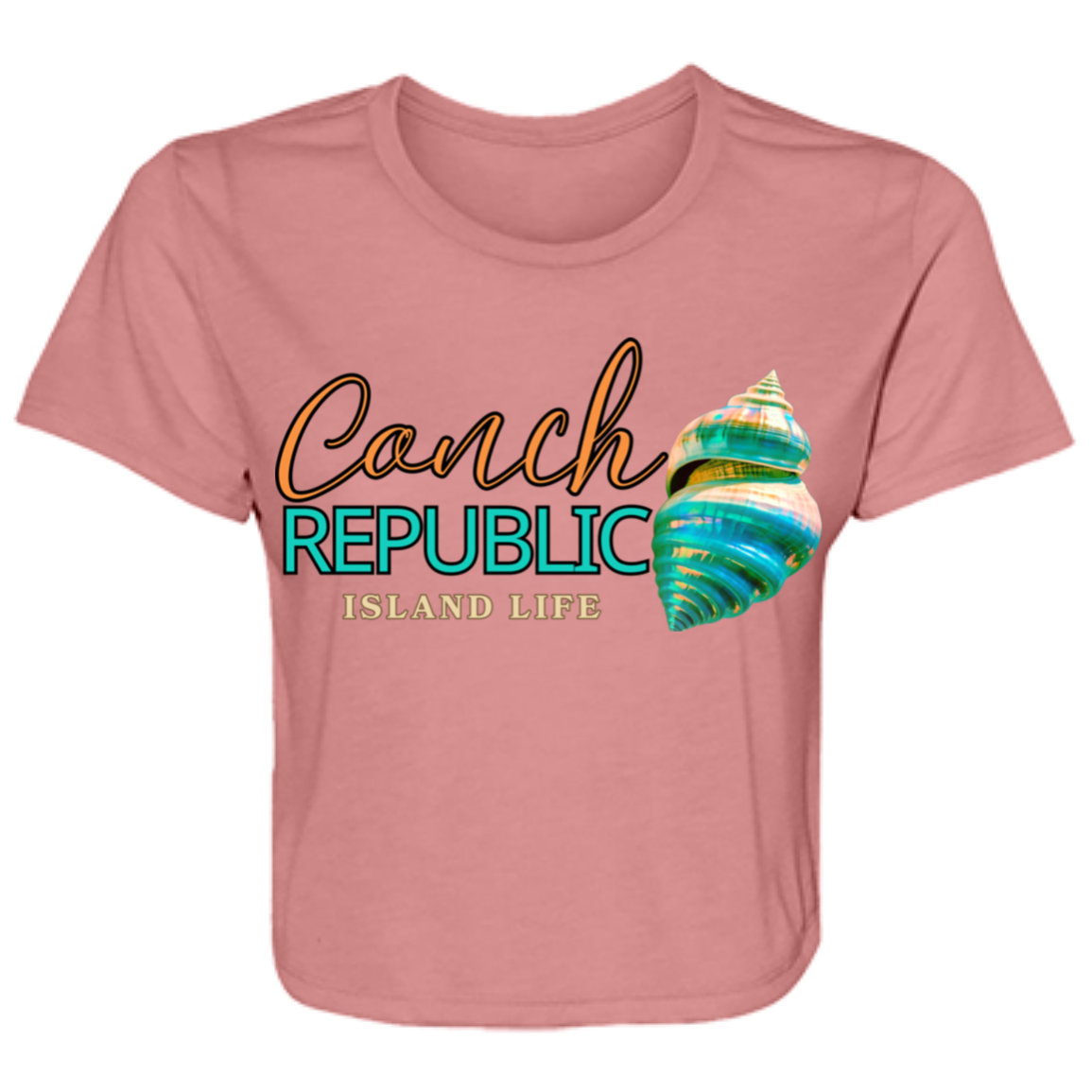 CONCH REPUBLIC-ISLAND LIFE CROP SHIRT