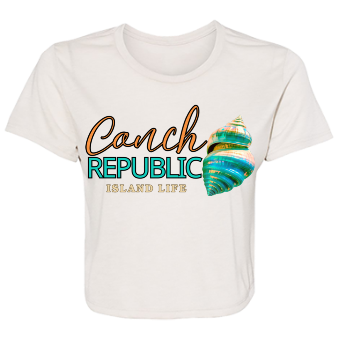 CONCH REPUBLIC-ISLAND LIFE CROP SHIRT