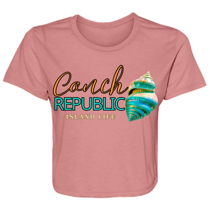 CONCH REPUBLIC-ISLAND LIFE CROP SHIRT