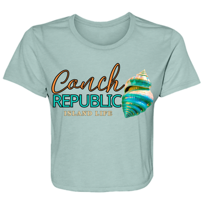 CONCH REPUBLIC-ISLAND LIFE CROP SHIRT