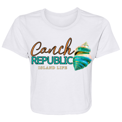 CONCH REPUBLIC-ISLAND LIFE CROP SHIRT