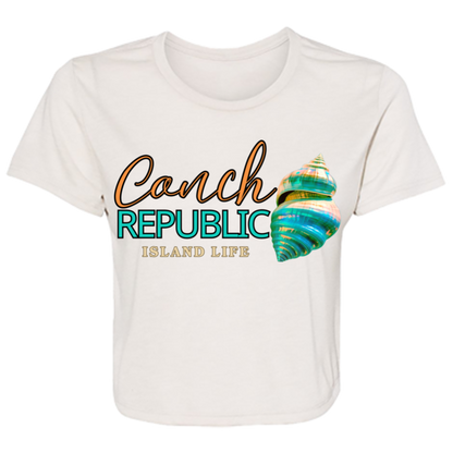 CONCH REPUBLIC-ISLAND LIFE CROP SHIRT