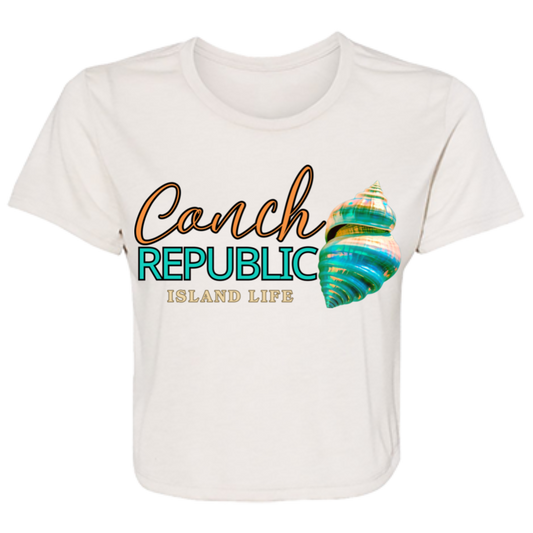 CONCH REPUBLIC-ISLAND LIFE CROP SHIRT